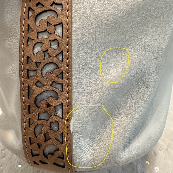 Brighton ‘Collins’ Cream White Leather Bohemian Bucket Shoulder Bag NWT - Picture 15 of 16